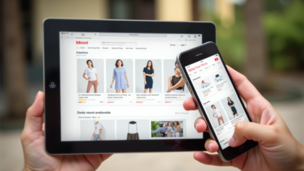 E-commerce platform showing responsive layout on tablet and mobile devices