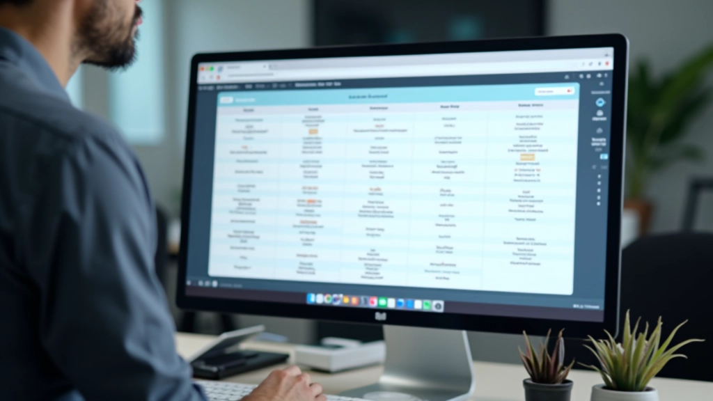 Close-up of computer monitor displaying a responsive grid system with highlighted column breakpoints at different screen sizes