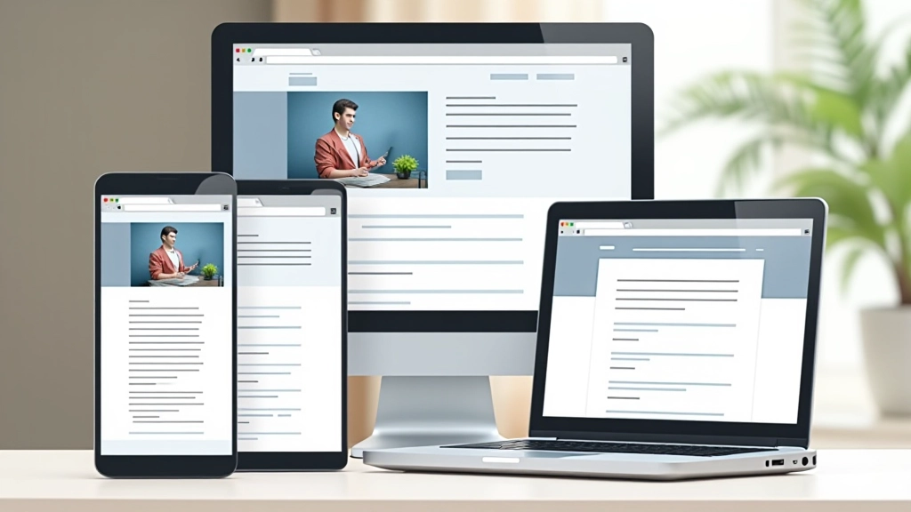 Educational platform showing flexible typography and readable content blocks on different screen sizes