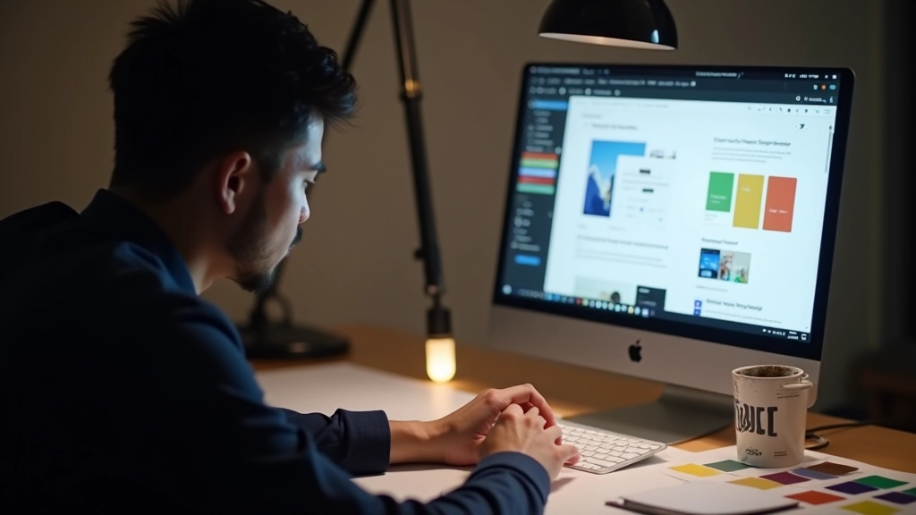Web designer documenting responsive design system and breakpoints